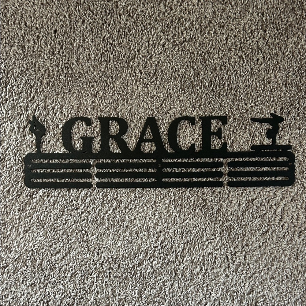 Black Gymnastics Medal Holder for 'Grace'